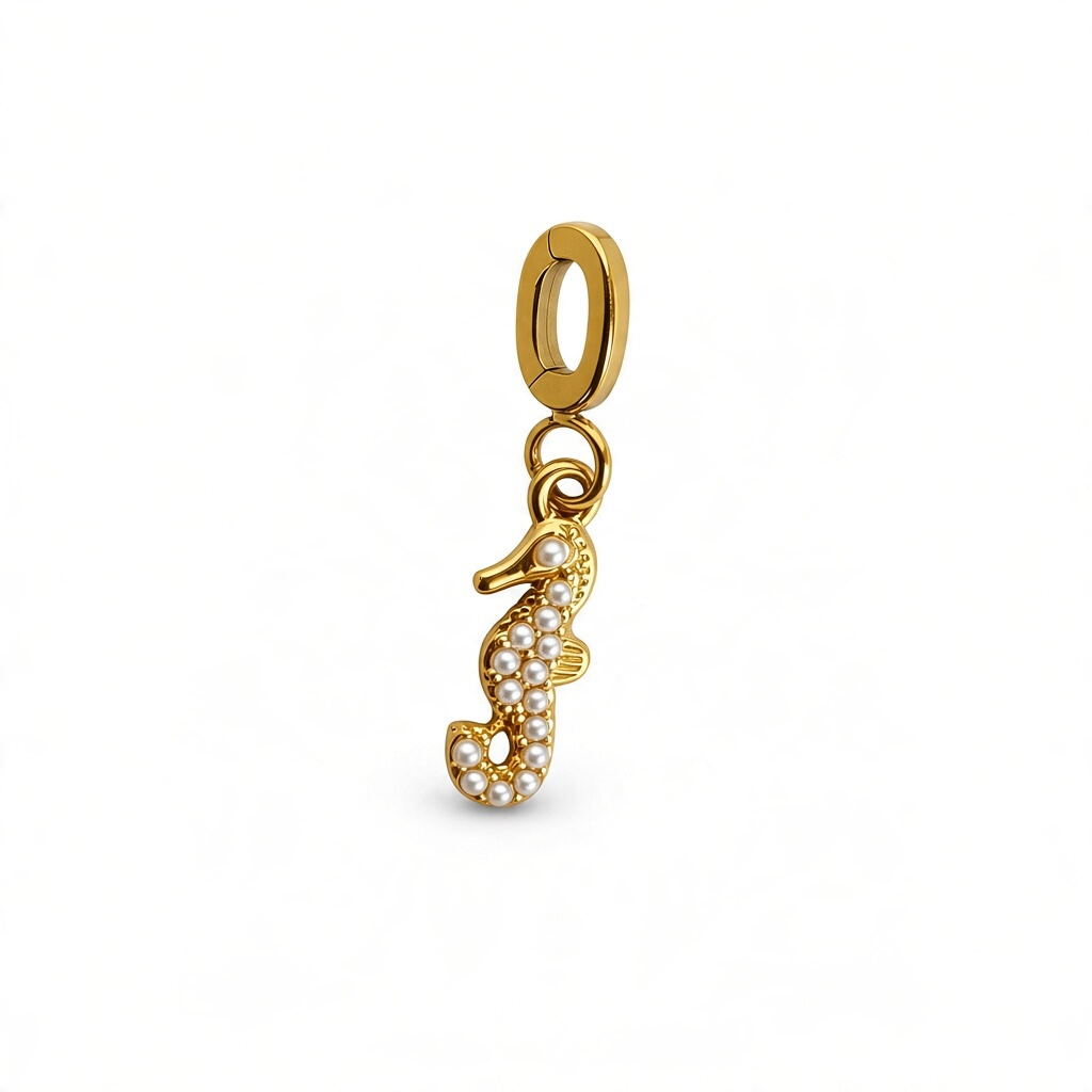 Pearl Seahorse Charm