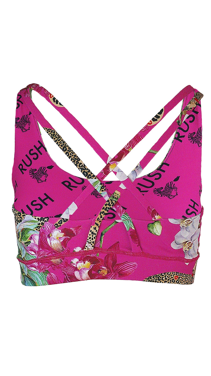 Leopard's Kiss Pink Free My Heart Sports Bra