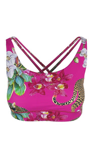 Leopard's Kiss Pink Free My Heart Sports Bra