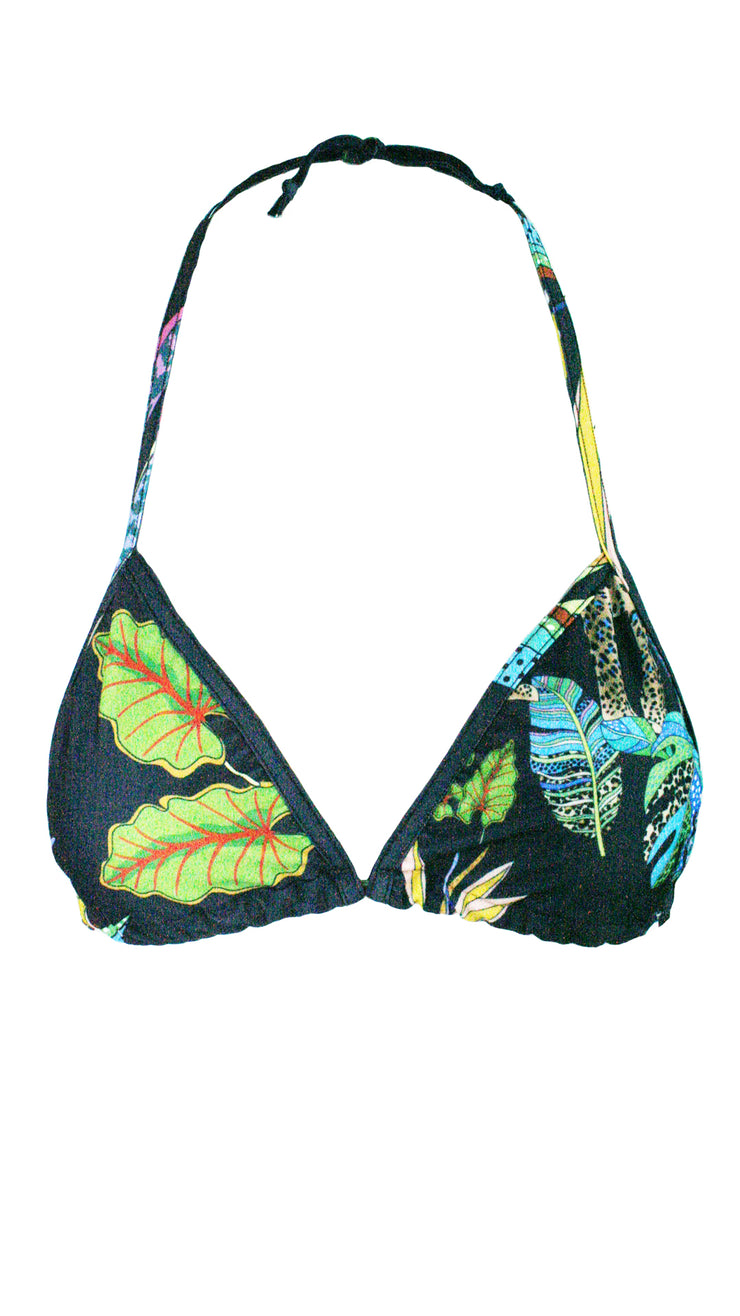 Cobalt Leopard Triangle Bikini Top