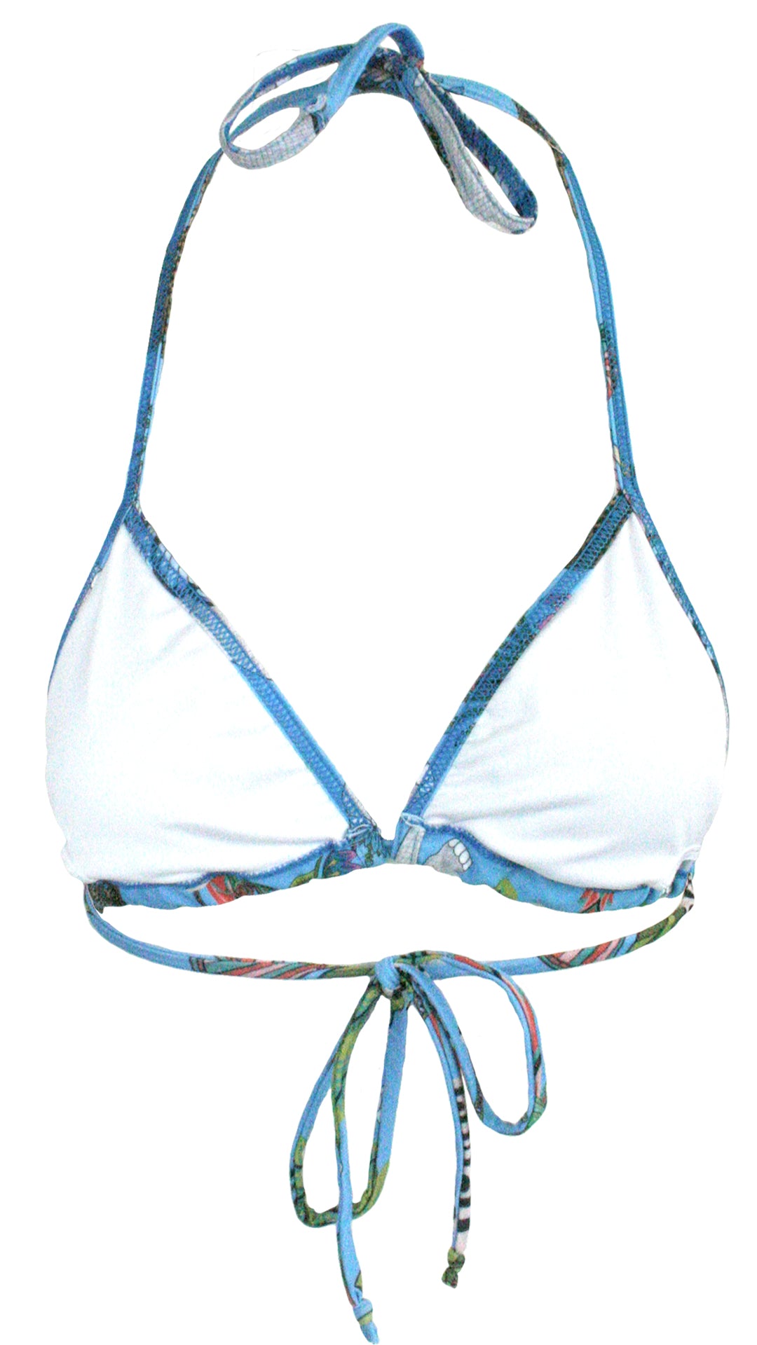 Lunch With Leopards Blue Triangle Bikini Top