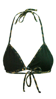 Midnight Leopard Triangle Bikini Top