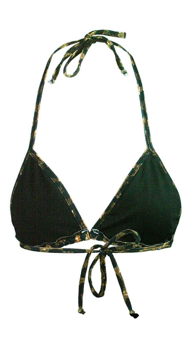 Midnight Leopard Triangle Bikini Top