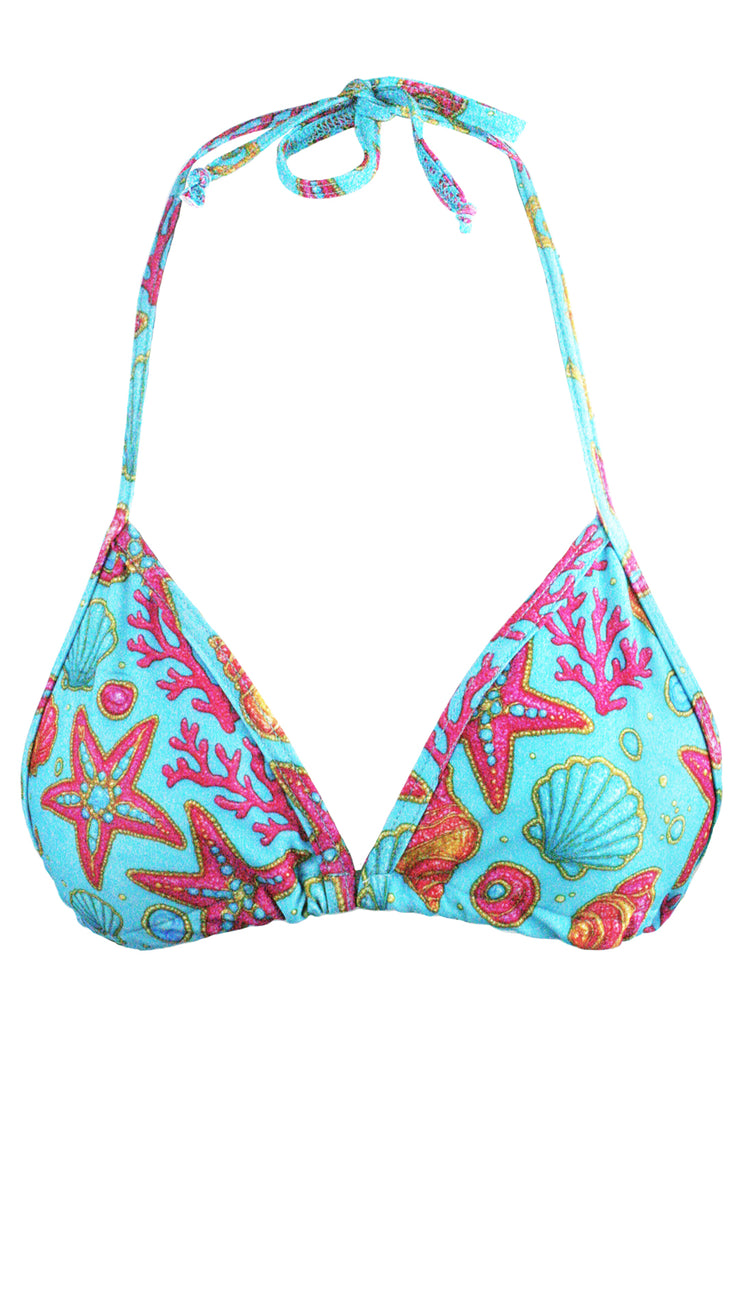 Shell-Shocked Glam Triangle Bikini Top