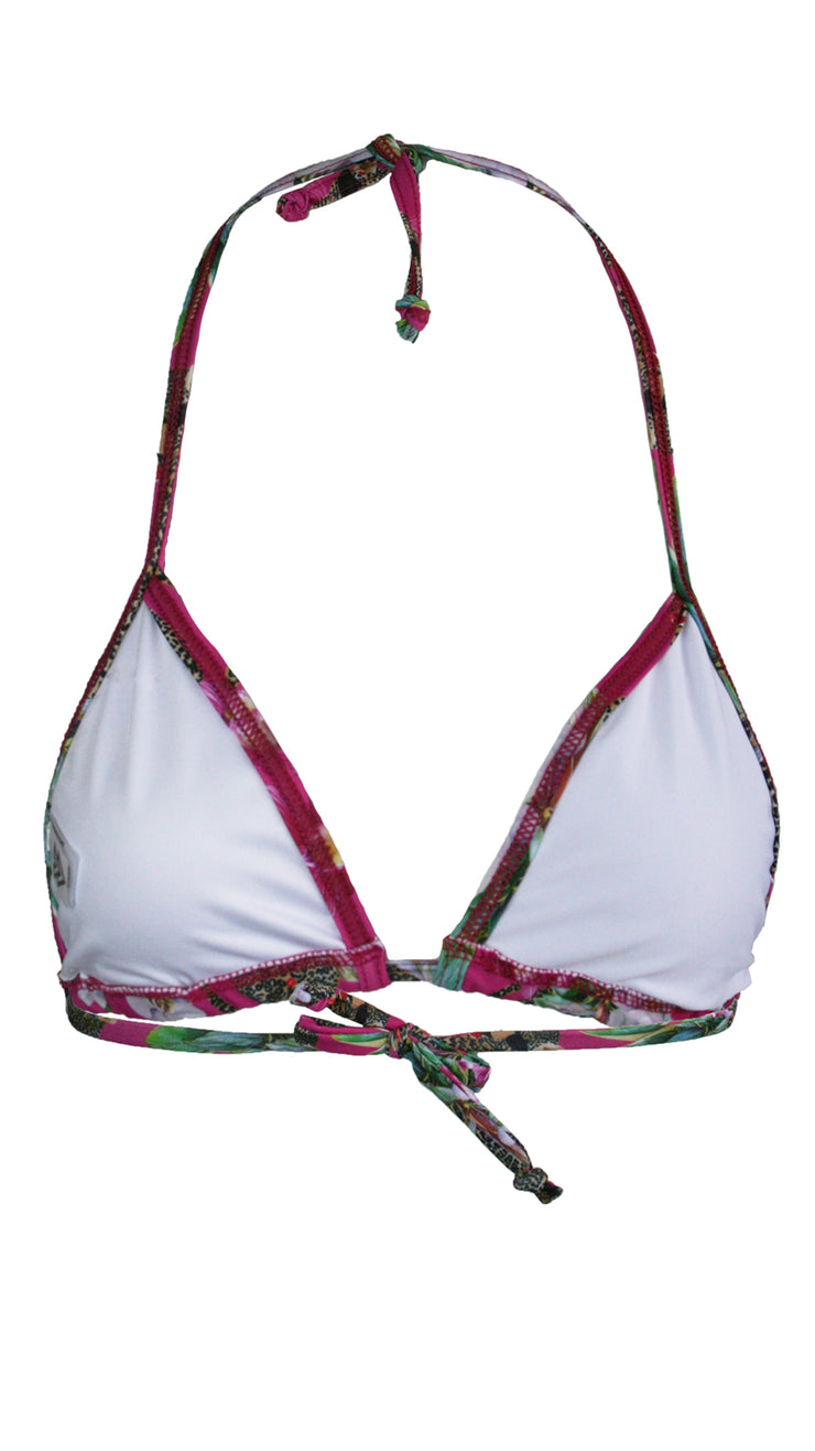 Leopard's Kiss Pink Triangle Bikini Top