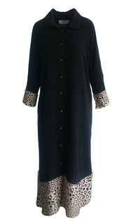 Leopard Black Luxe Shirt Dress