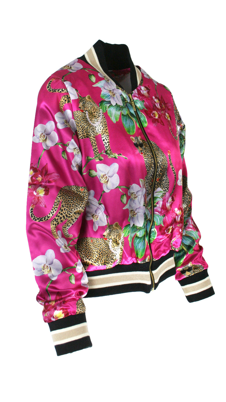 Leopard's Kiss Pink Luxe Legacy Bomber Jacket