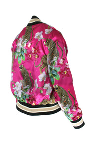 Leopard's Kiss Pink Luxe Legacy Bomber Jacket