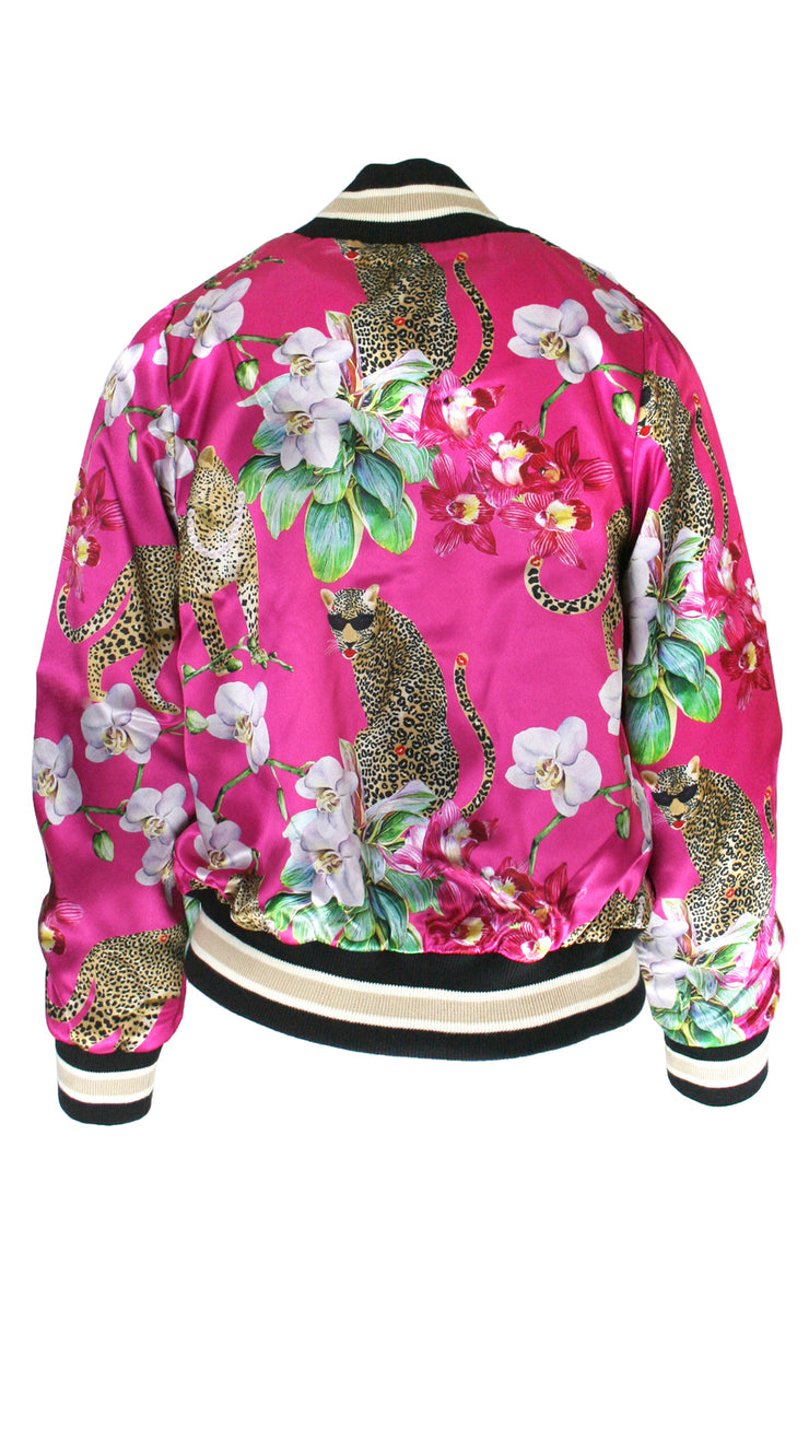 Leopard's Kiss Pink Luxe Legacy Bomber Jacket