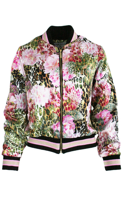 Rose Animal Luxe Legacy Lined Bomber Jacket