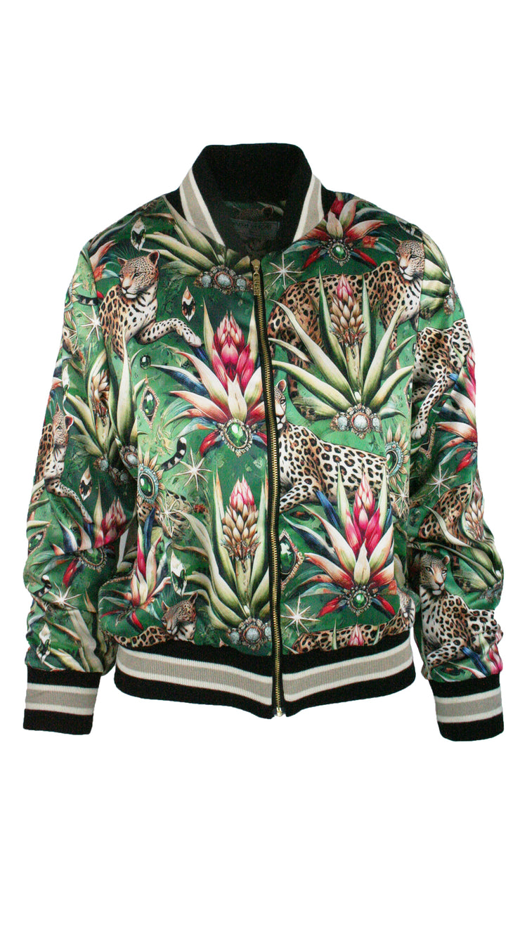 Wild Emerald Luxe Legacy Bomber Jacket