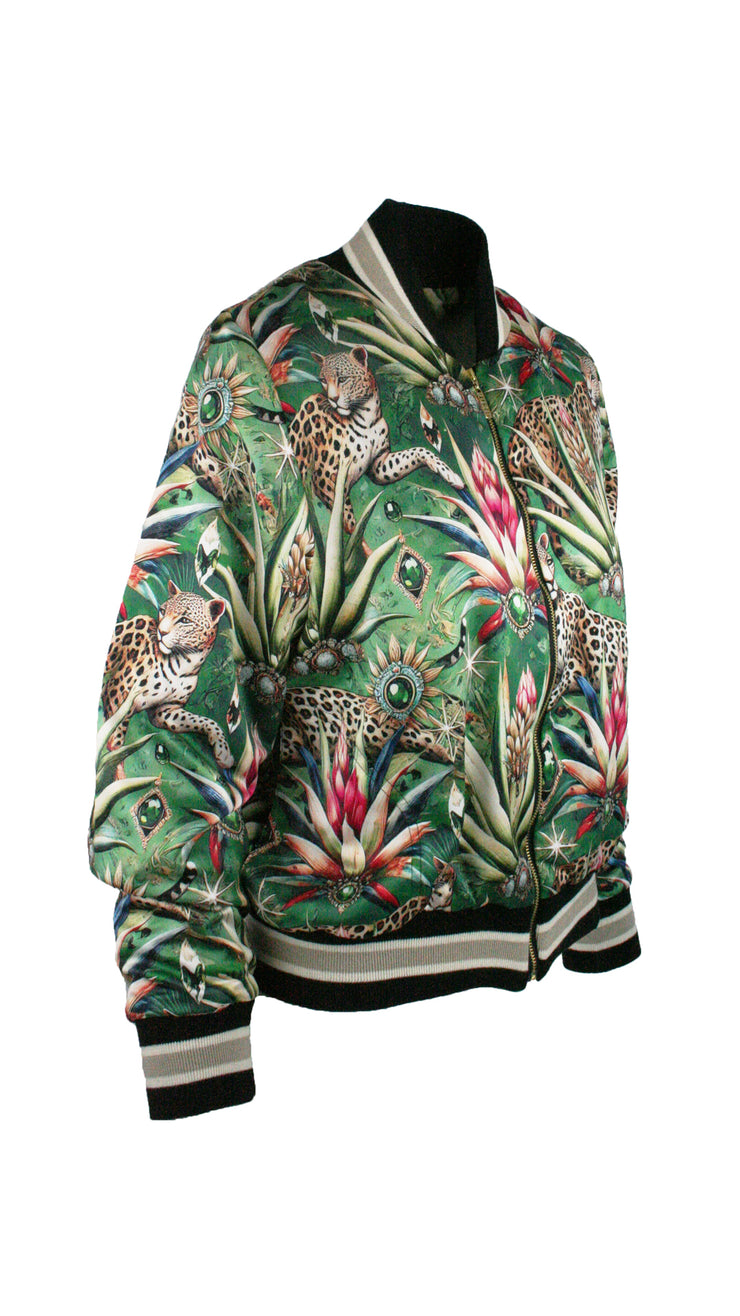 Wild Emerald Luxe Legacy Bomber Jacket