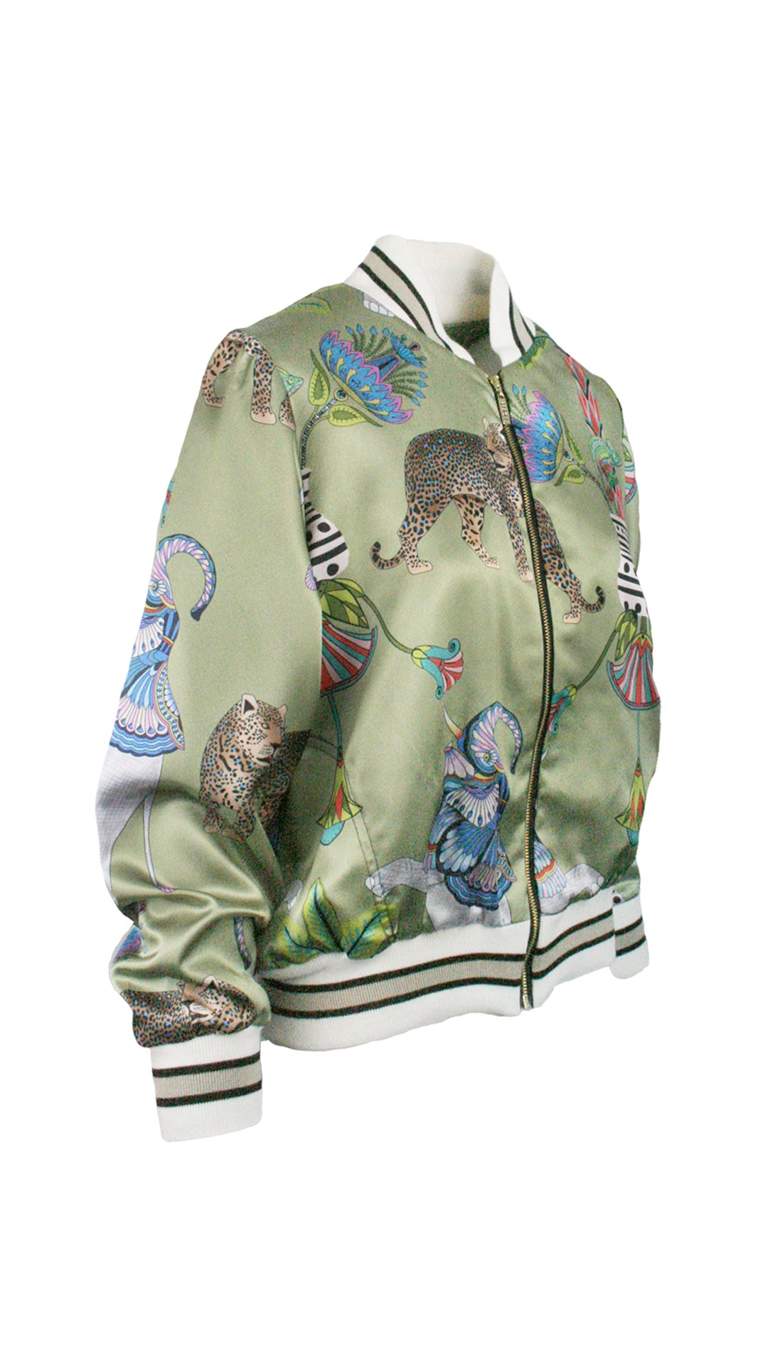 Lunch With Leopards Sage Luxe Legacy Bomber Jacket