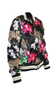 Leopard's Kiss Black Luxe Legacy Bomber Jacket