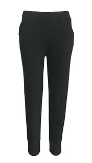 Black Cashmere Heritage Ribbed Cuff Pants