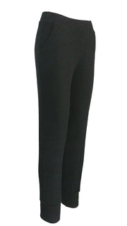 Black Cashmere Heritage Ribbed Cuff Pants