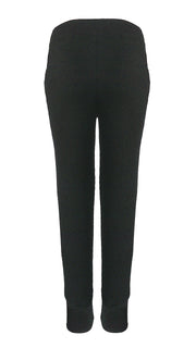 Black Cashmere Heritage Ribbed Cuff Pants