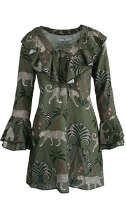 Okavango Olive Flounce Dress