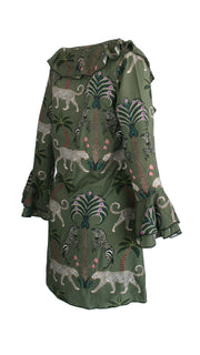 Okavango Olive Flounce Dress