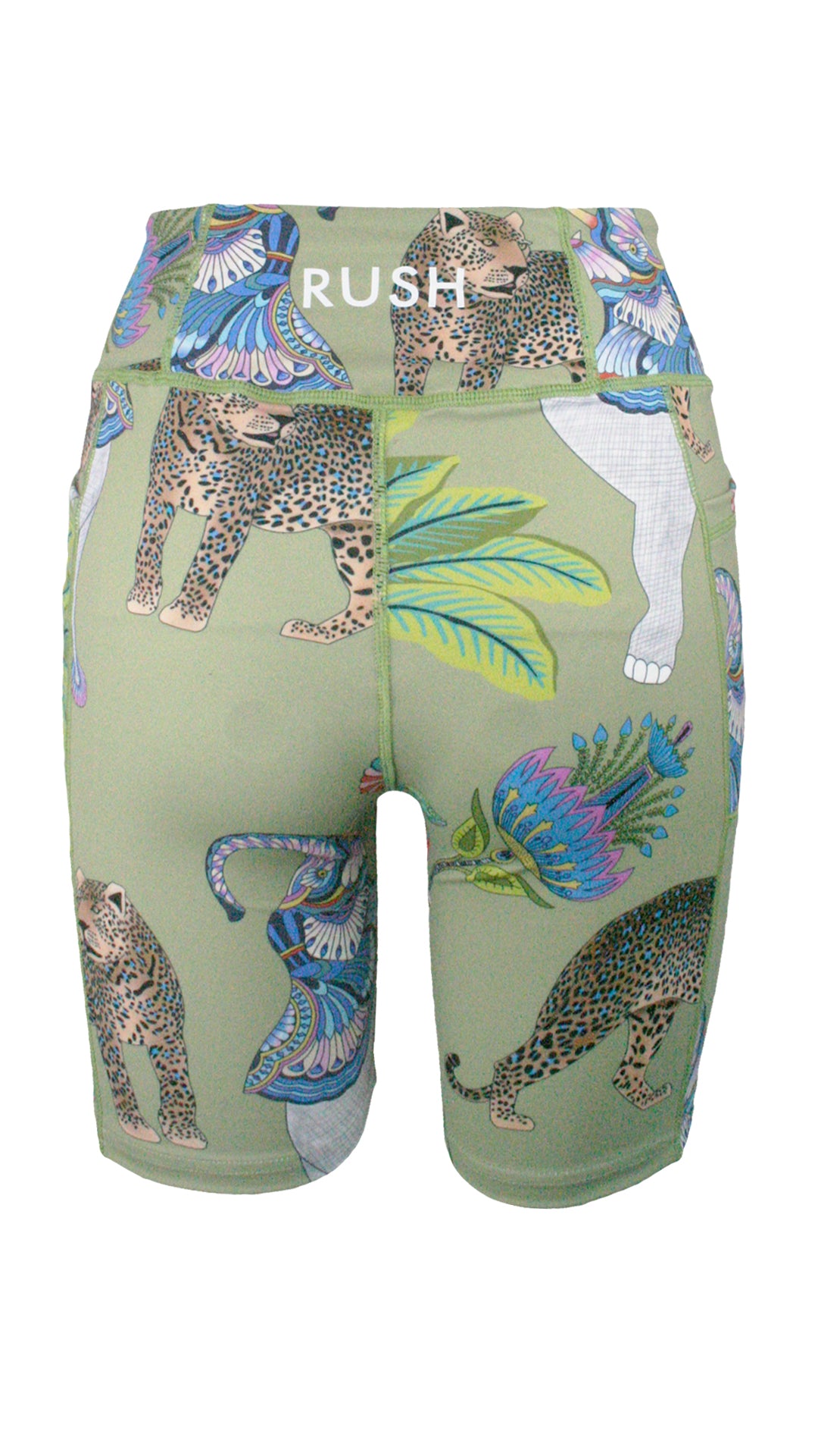 Lunch With Leopards Sage Active High Waist Shorts