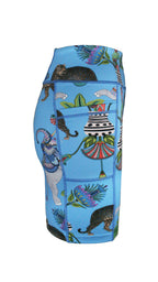 Lunch With Leopards Blue Active High Waist Shorts