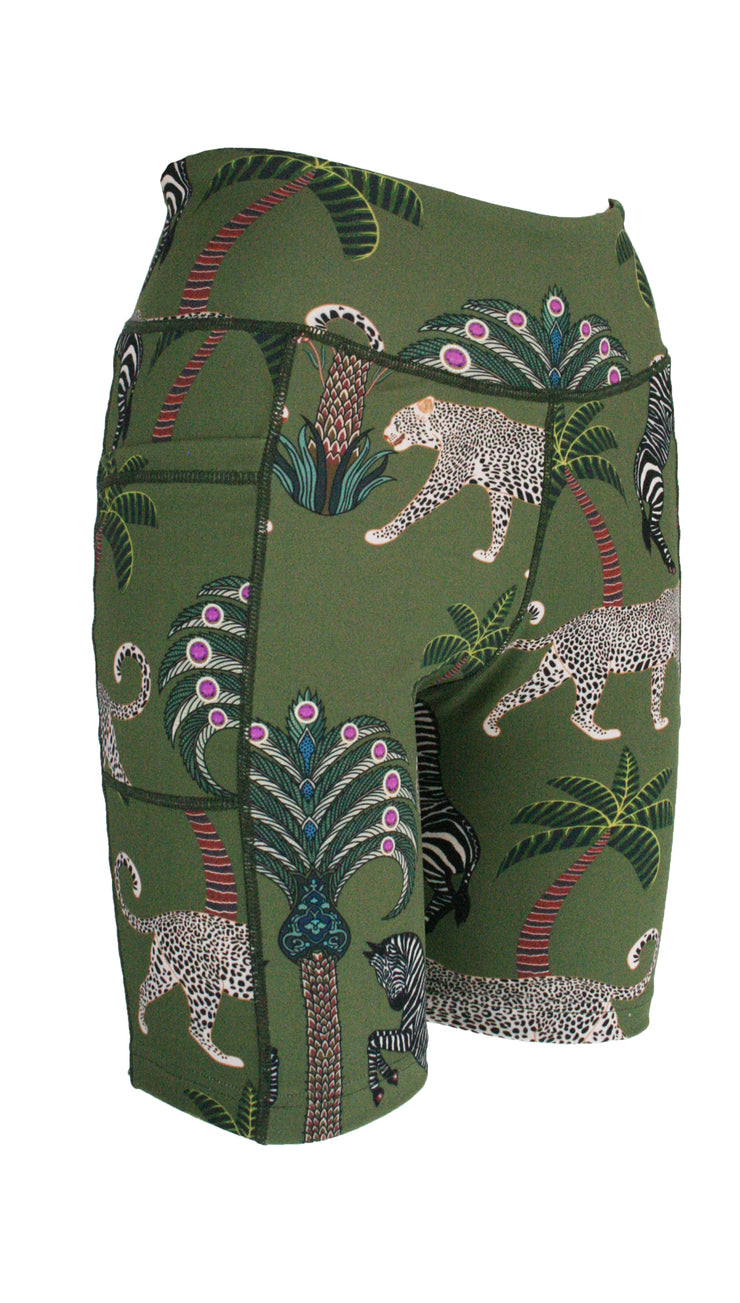 Okavango Olive Active High Waist Shorts