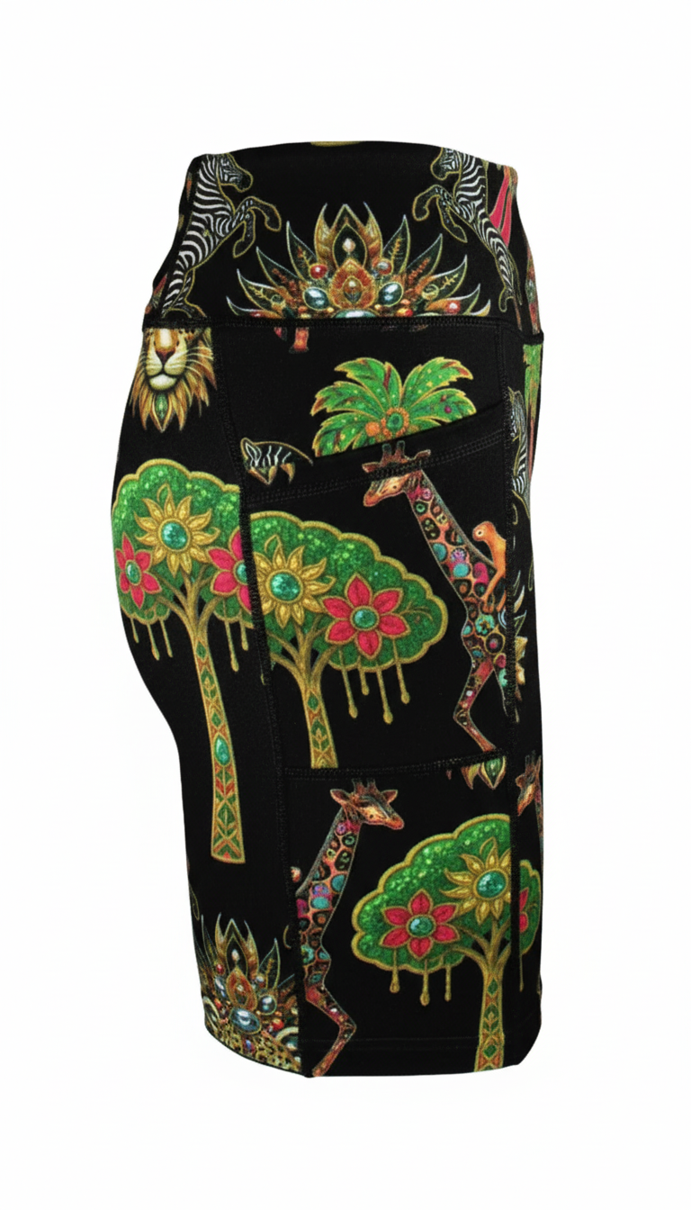 Zambezi Gold Black Active High Waist Shorts