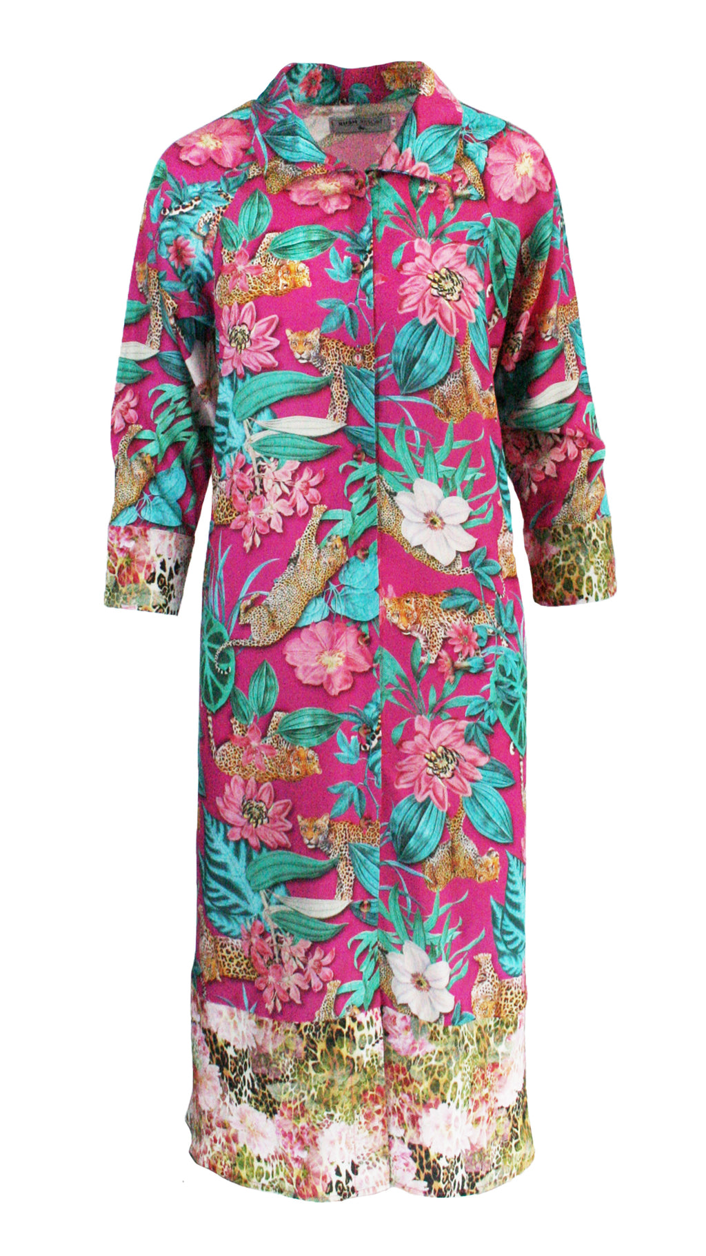Leopard Creek Pink W/ Rose Animal Luxe Shirt Dress