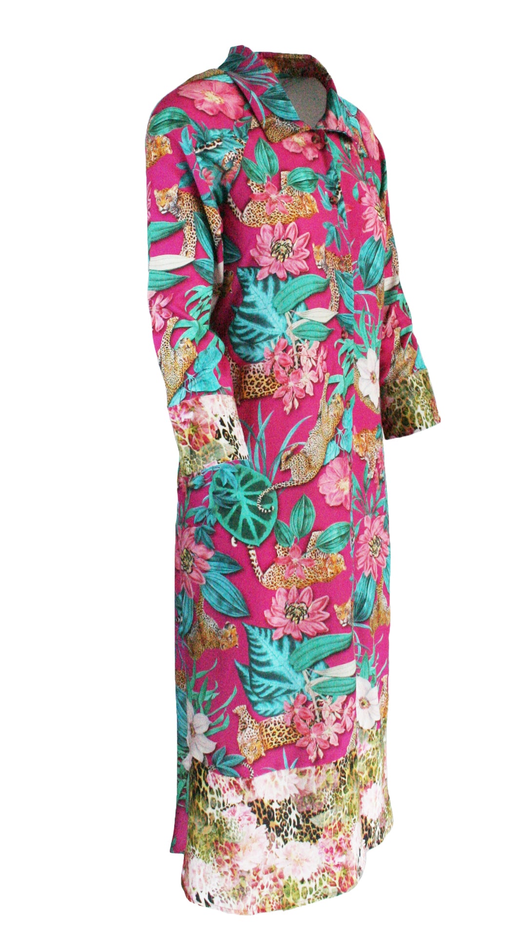 Leopard Creek Pink W/ Rose Animal Luxe Shirt Dress