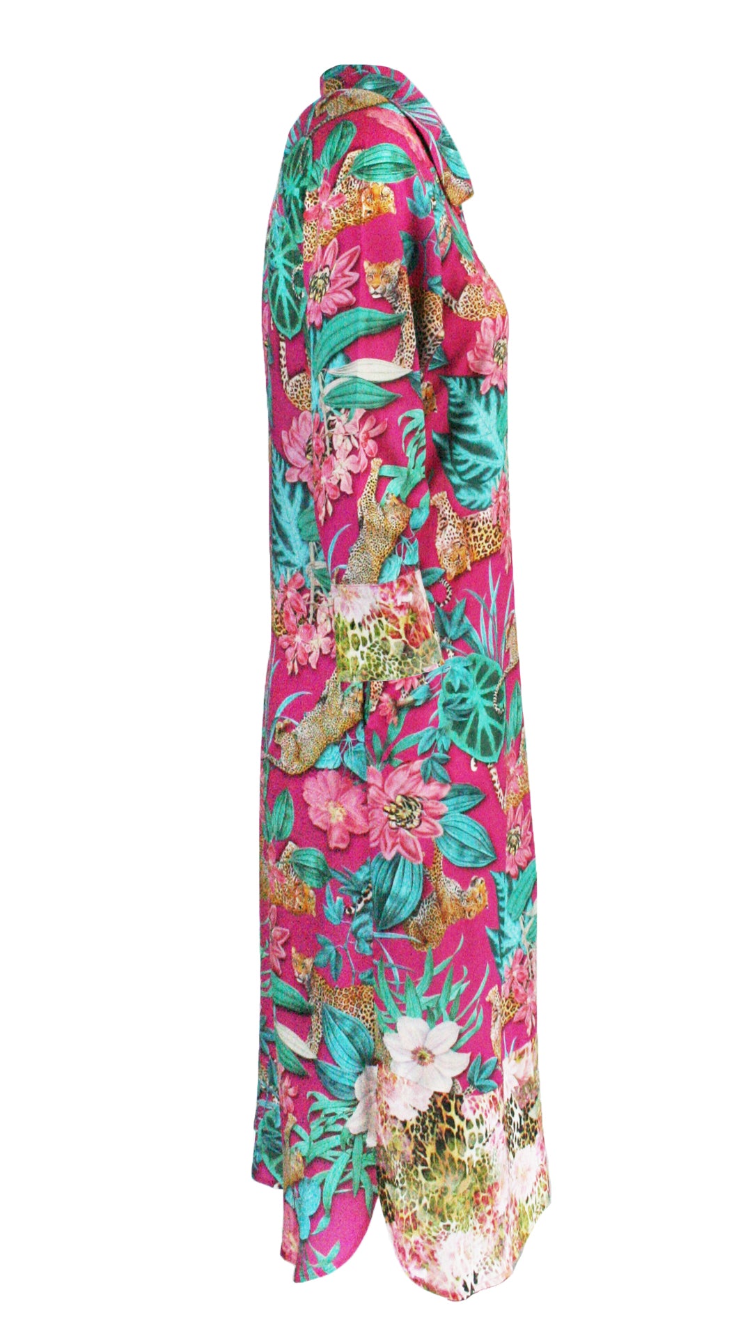 Leopard Creek Pink W/ Rose Animal Luxe Shirt Dress