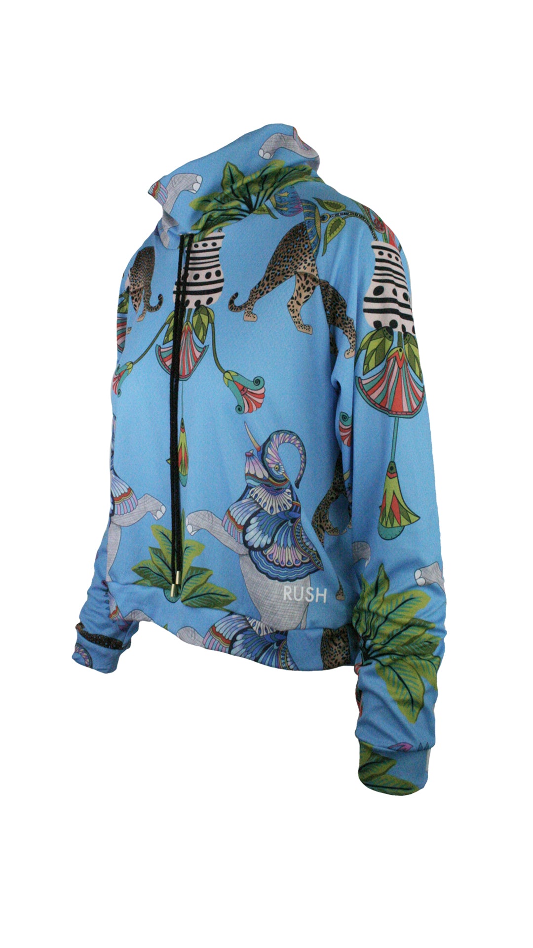 Lunch With Leopards Blue Mesh Pullover