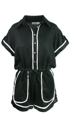 Black Monaco Trim Jumpsuit