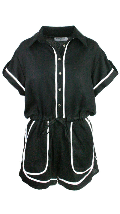 Black Monaco Trim Jumpsuit