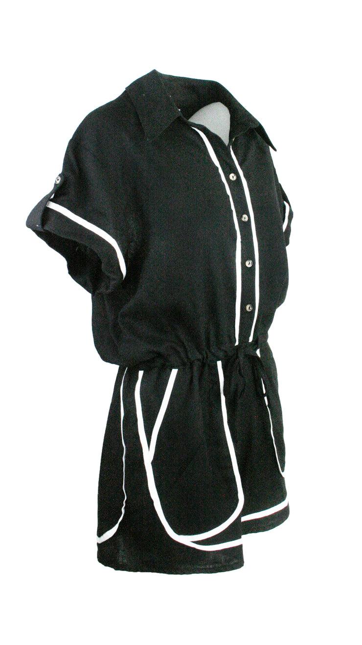 Black Monaco Trim Jumpsuit