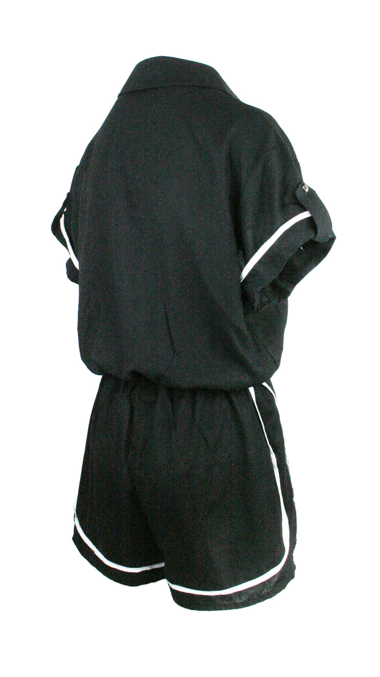 Black Monaco Trim Jumpsuit