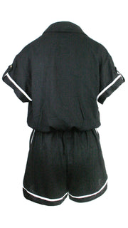Black Monaco Trim Jumpsuit