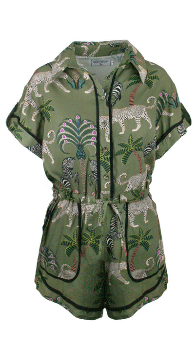 Okavango Olive Monaco Trim Jumpsuit