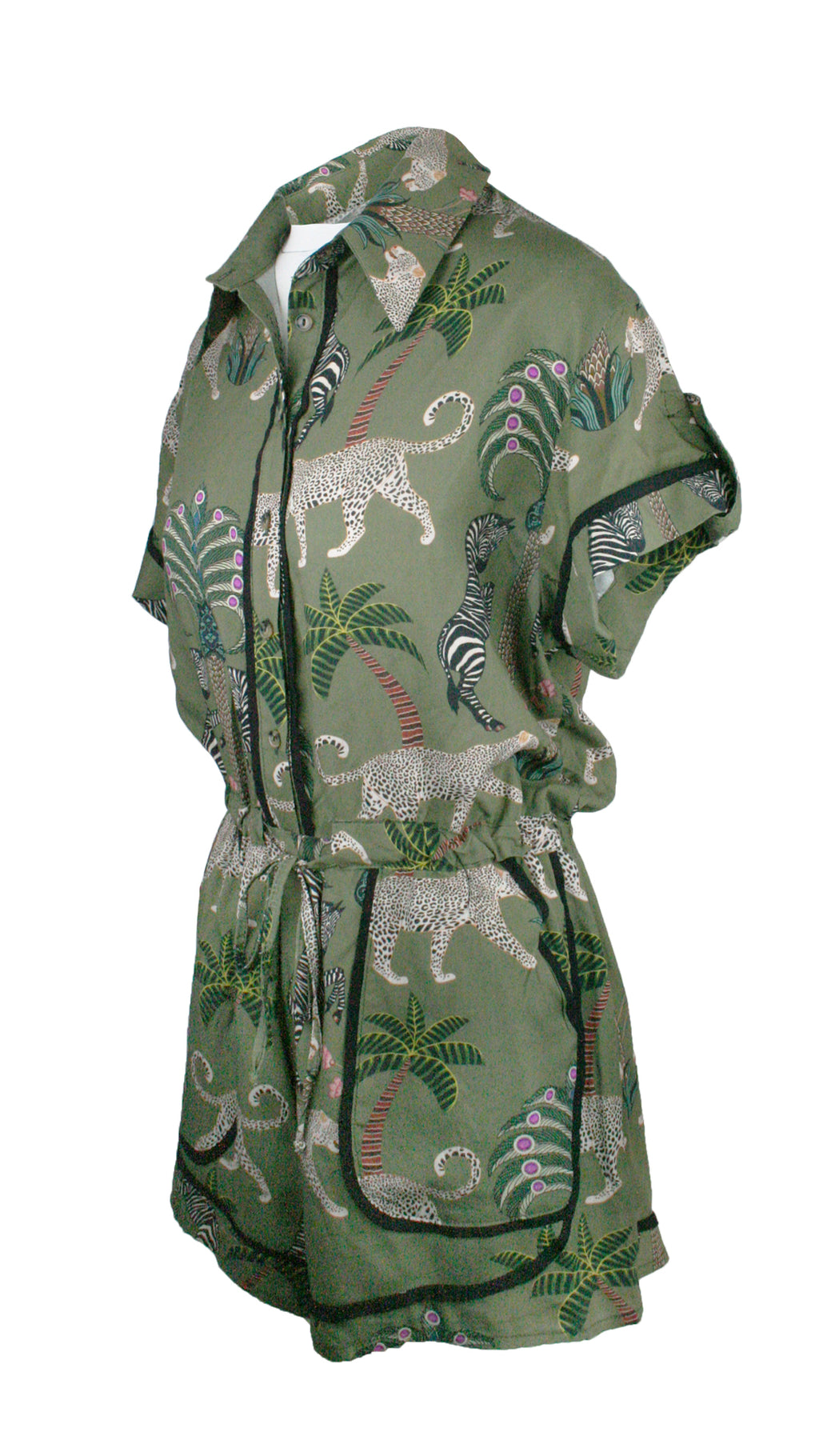 Okavango Olive Monaco Trim Jumpsuit