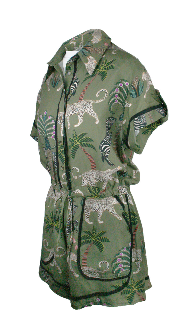 Okavango Olive Monaco Trim Jumpsuit