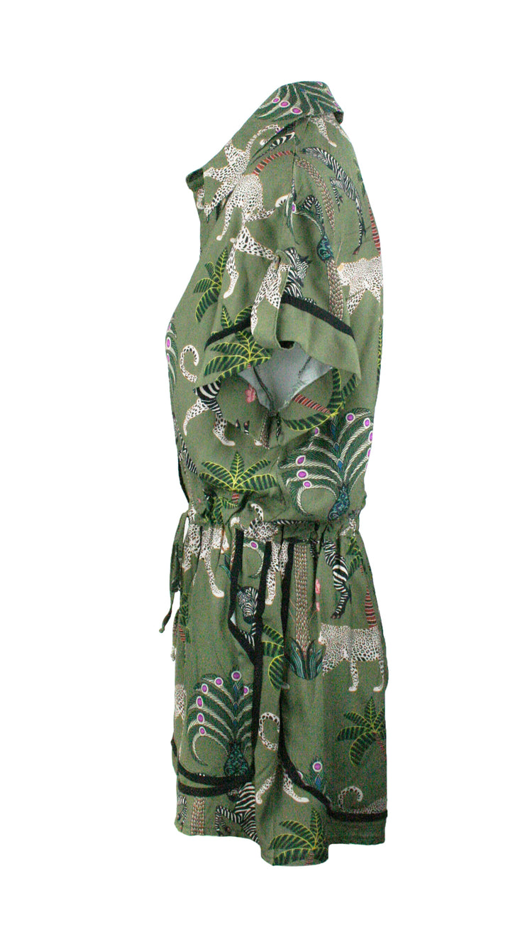 Okavango Olive Monaco Trim Jumpsuit