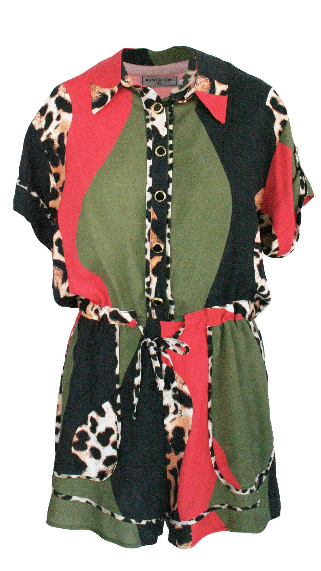 Waving Leopard Monaco Trim Jumpsuit