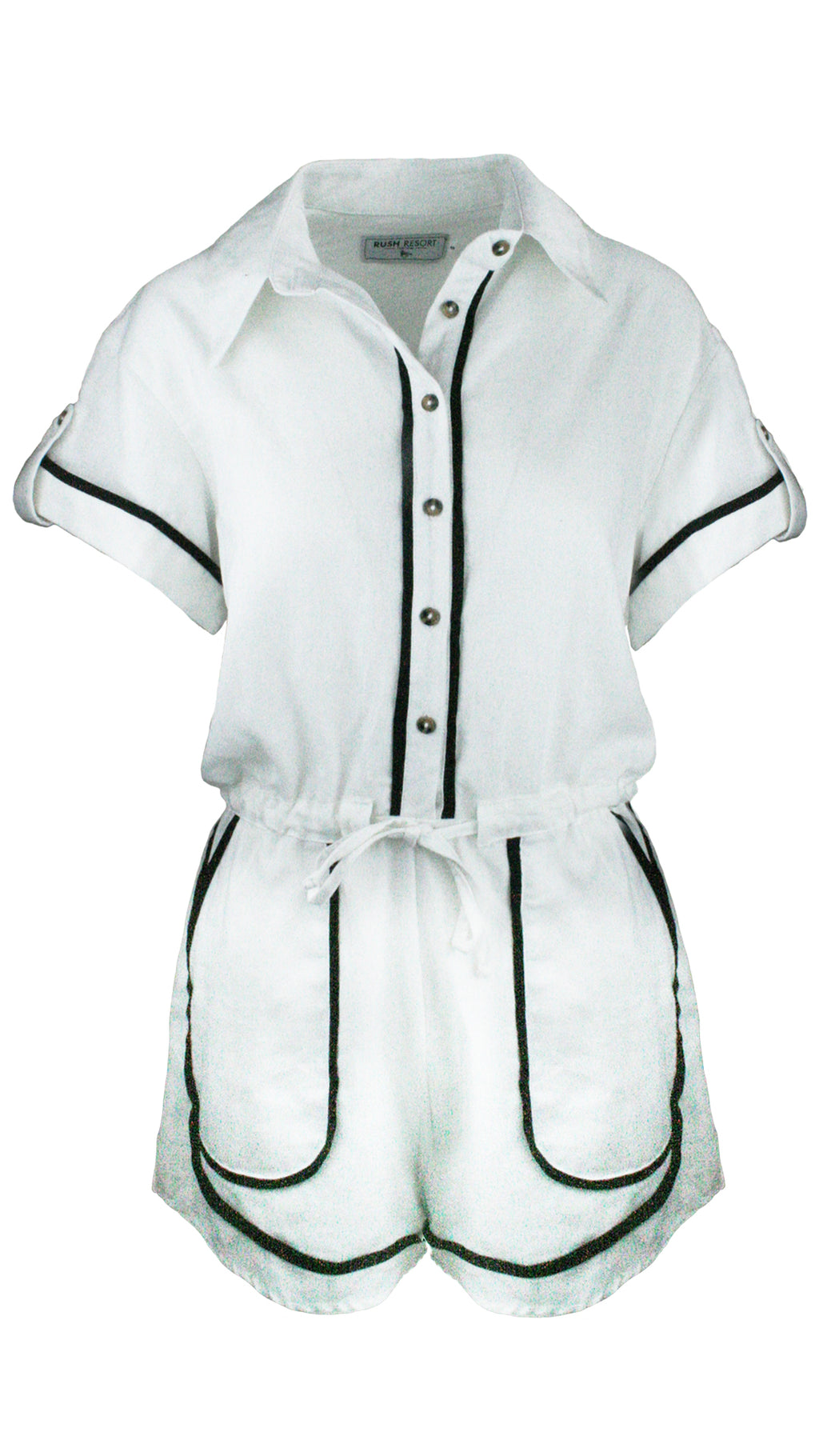 White Monaco Trim Jumpsuit