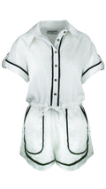White Monaco Trim Jumpsuit