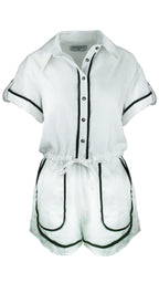 White Monaco Trim Jumpsuit