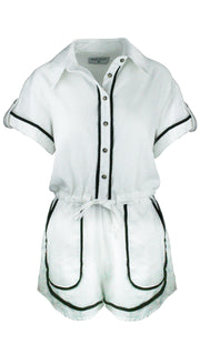 White Monaco Trim Jumpsuit
