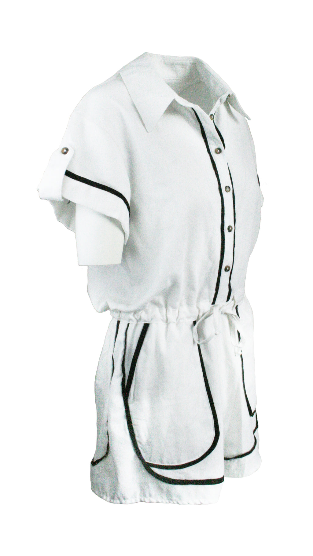 White Monaco Trim Jumpsuit