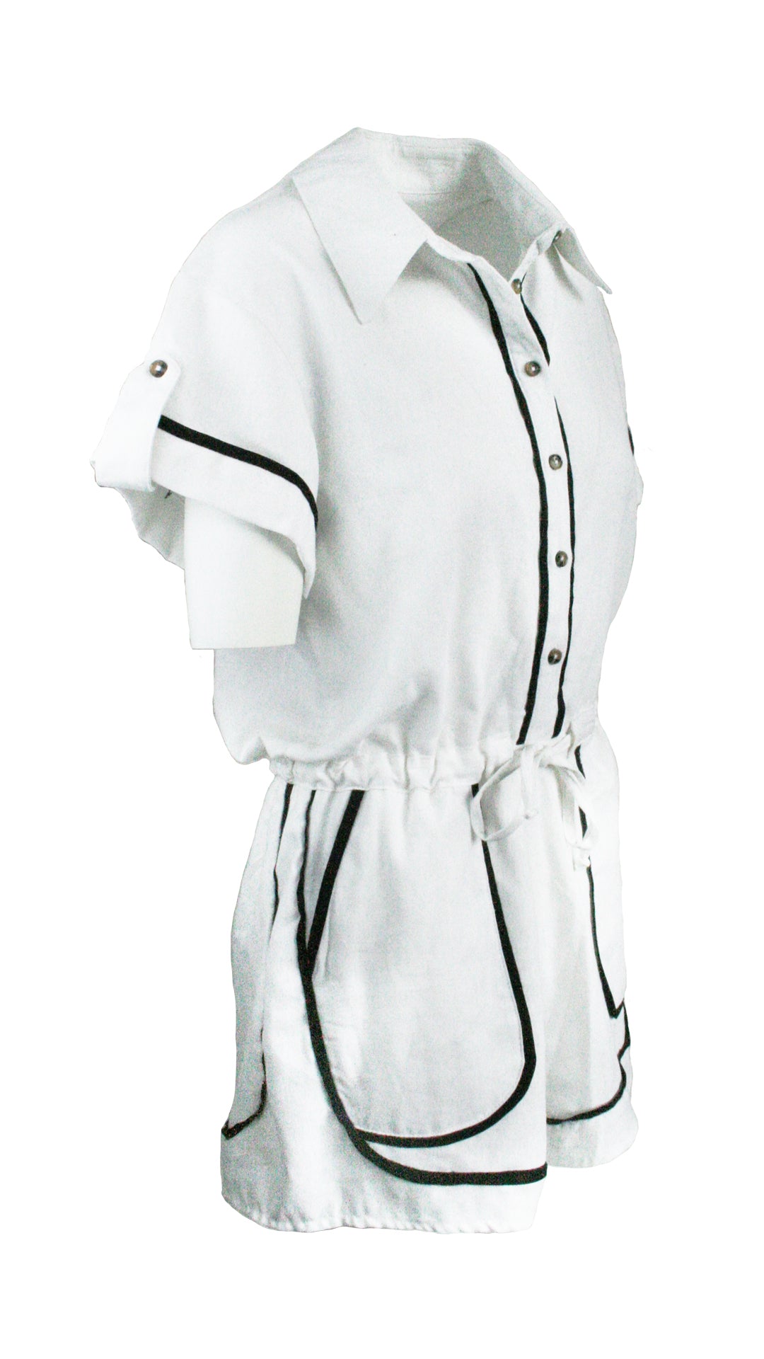 White Monaco Trim Jumpsuit