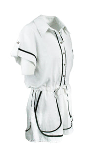 White Monaco Trim Jumpsuit
