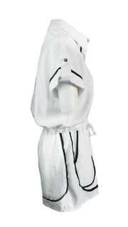 White Monaco Trim Jumpsuit
