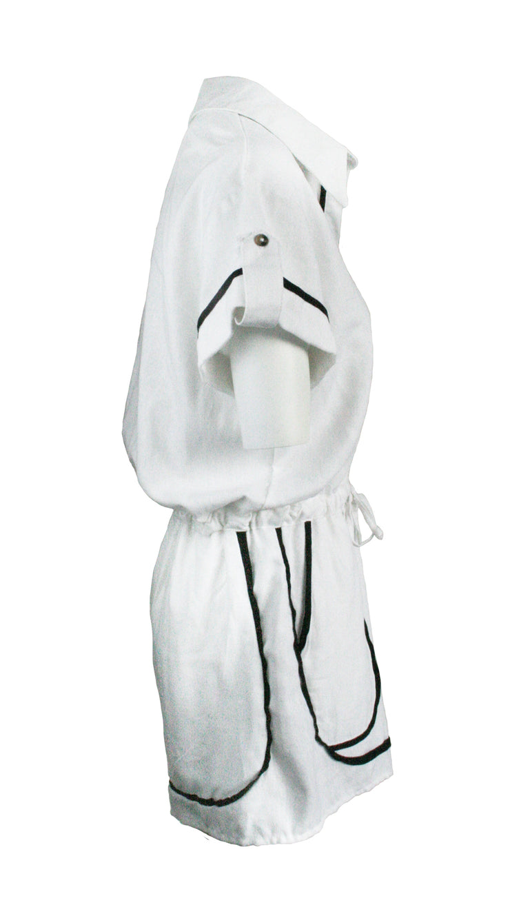 White Monaco Trim Jumpsuit